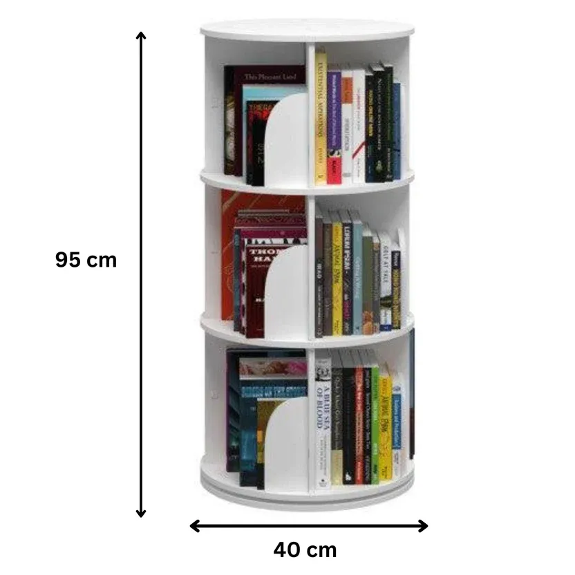 رف كتب دوار أبيض °360